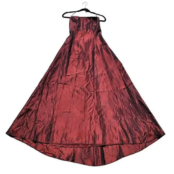 Vintage 90's Cache Gown 6 Oxblood Maroon Halter Backless Knotted Waist Aline USA - Picture 16 of 17